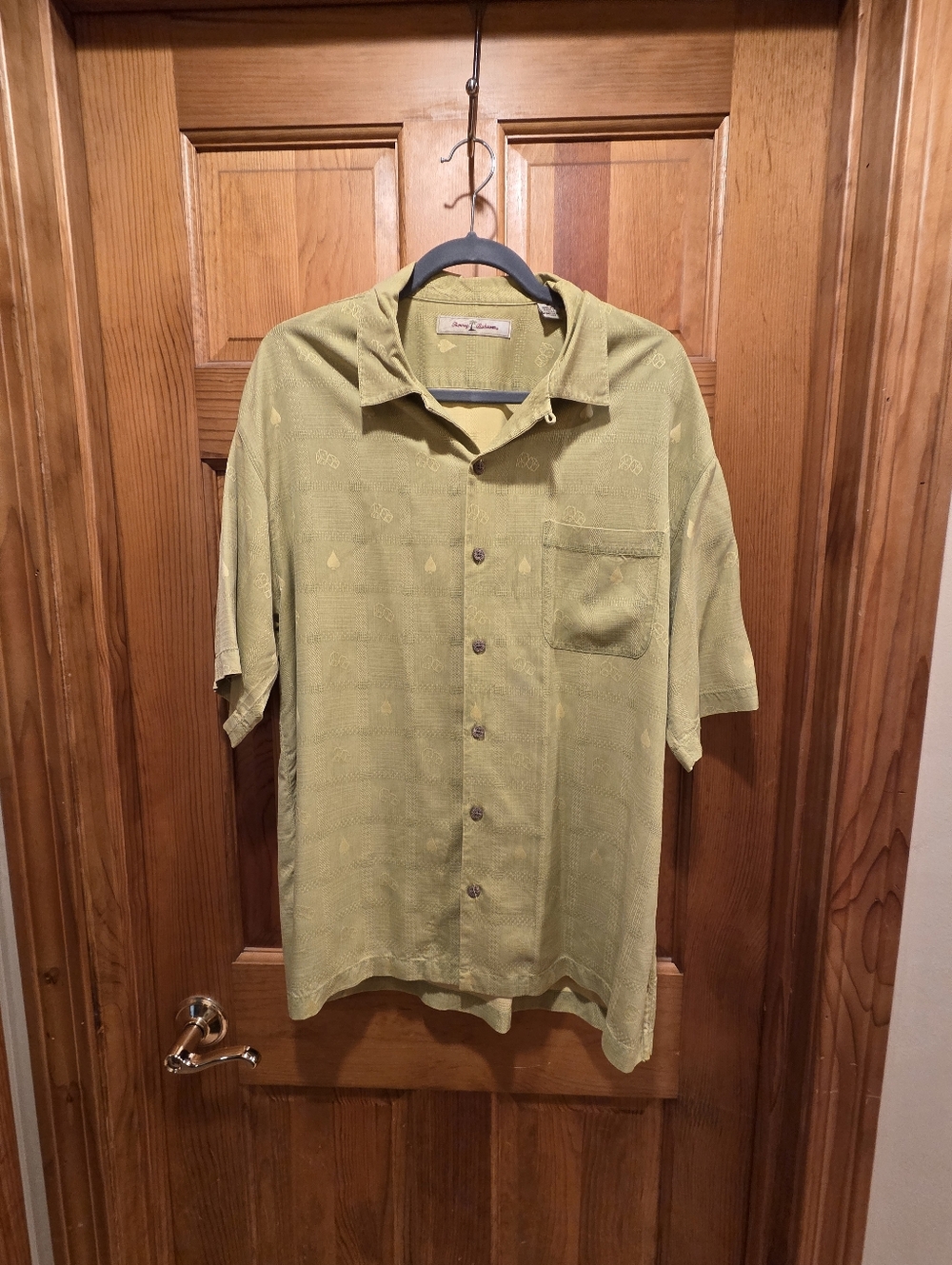 Tommy Bahama Olive Green Short-Sleeve Risk Rewards Camp Shirt